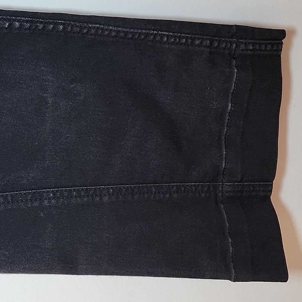 Anthropologie  Patch Pocket Pilcro The Icon Wide Leg Flare Jeans Black  28 - Picture 7 of 16